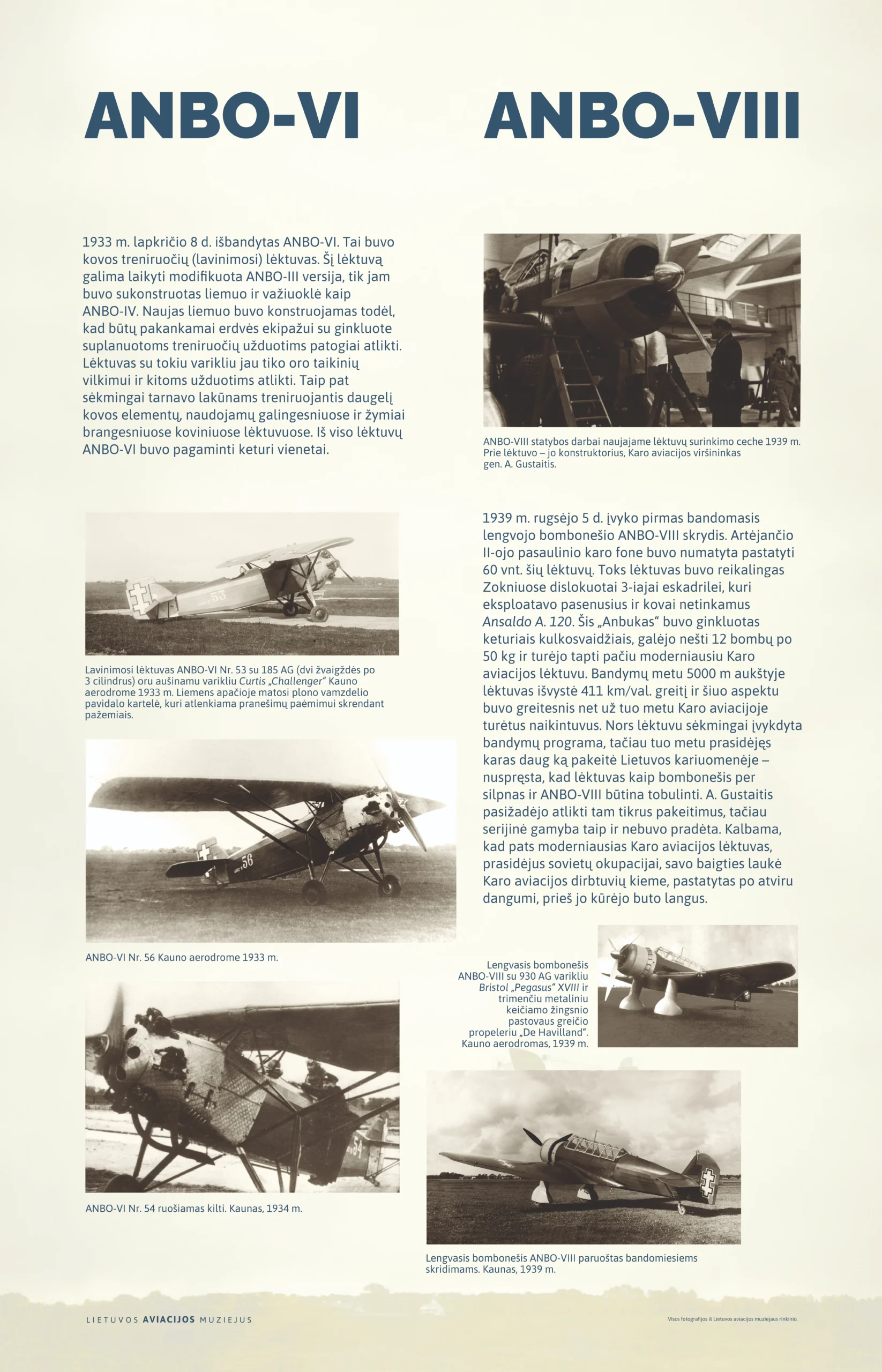 Pasakojimas ir fotografijos apie ANBO-VII ir ANBO-VIII lėktuvus.